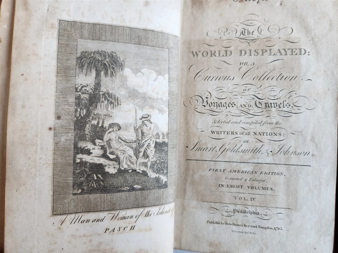 1795 WORLD DISPLAYED Curious Collection of Voyages & Travels ILLUSTRATED antique - 18