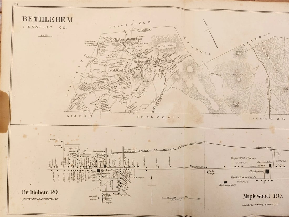 1865 LOT of 5 antique MAPS RHODE ISLAND NEW HAMPSHIRE AMERICANA - 2
