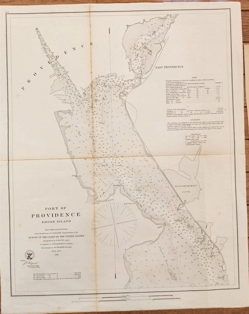 1865 LOT of 5 antique MAPS RHODE ISLAND NEW HAMPSHIRE AMERICANA - 3