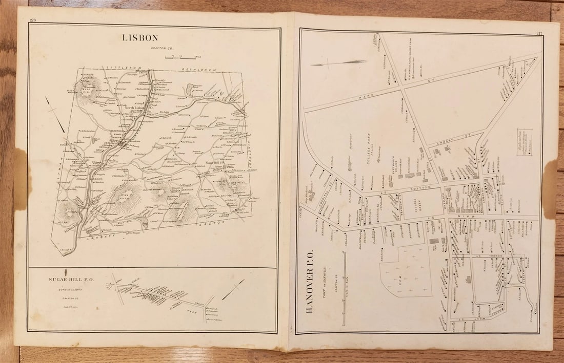 1865 LOT of 5 antique MAPS RHODE ISLAND NEW HAMPSHIRE AMERICANA - 6