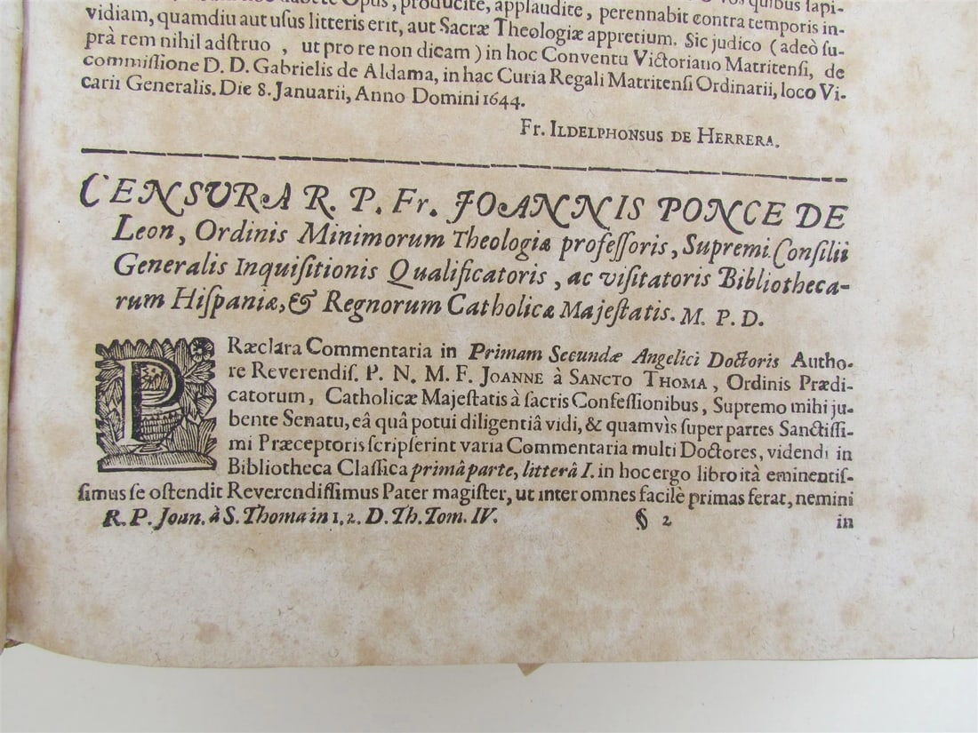 1711 VELLUM BOUND ANTIQUE FOLIO Ioannis a Sto Thoma v. 4 - 4