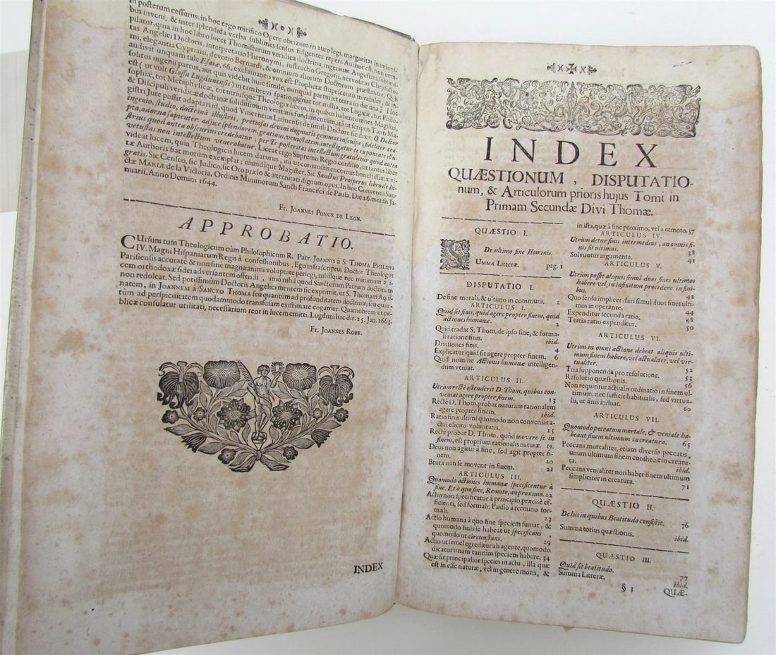 1711 VELLUM BOUND ANTIQUE FOLIO Ioannis a Sto Thoma v. 4 - 6