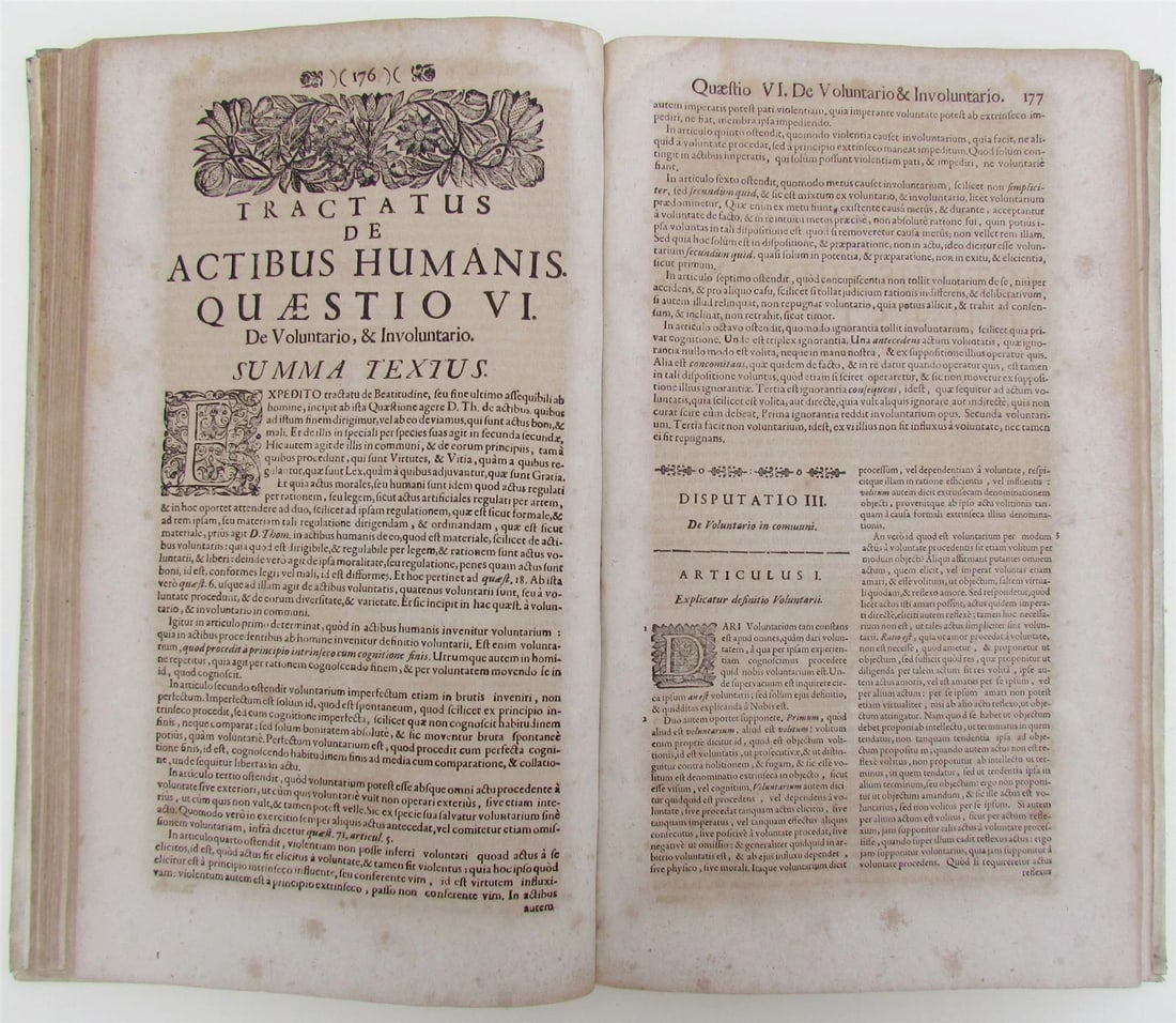 1711 VELLUM BOUND ANTIQUE FOLIO Ioannis a Sto Thoma v. 4 - 8