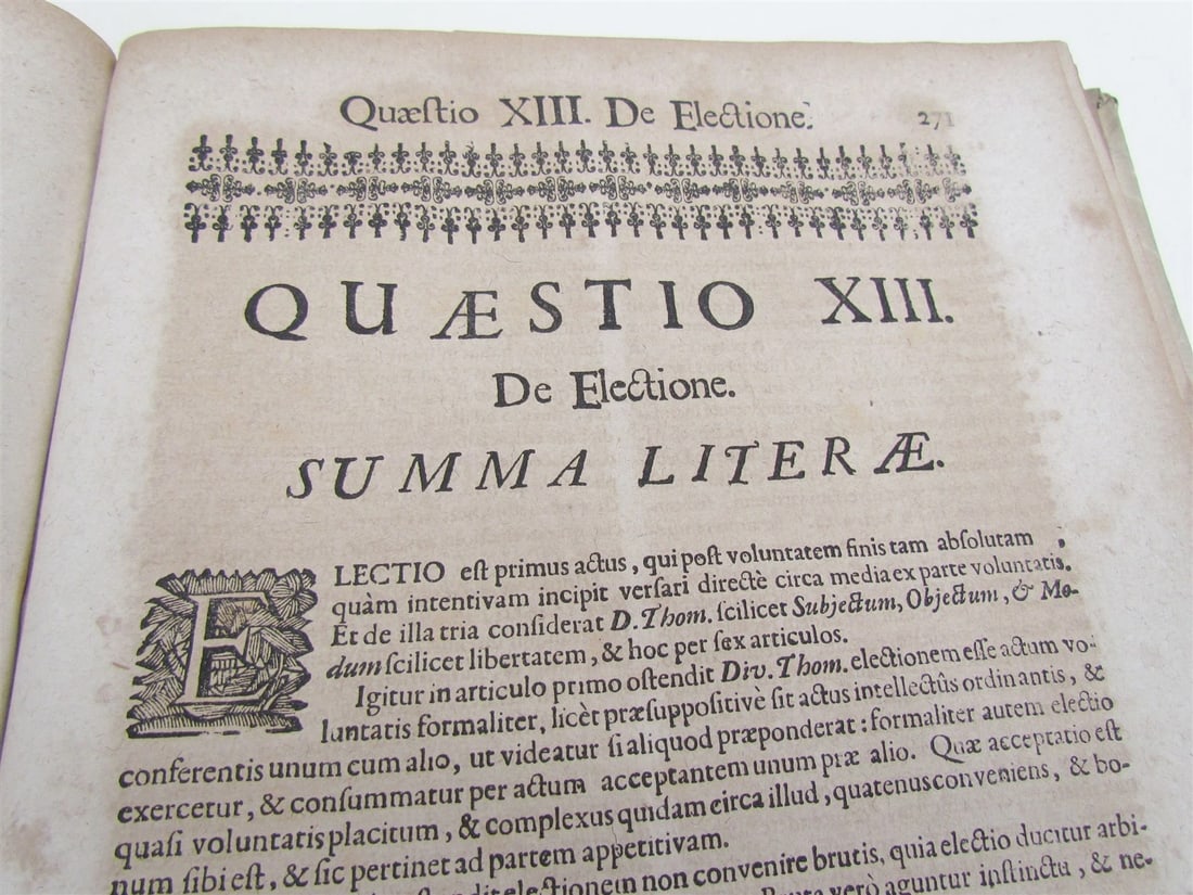 1711 VELLUM BOUND ANTIQUE FOLIO Ioannis a Sto Thoma v. 4 - 9