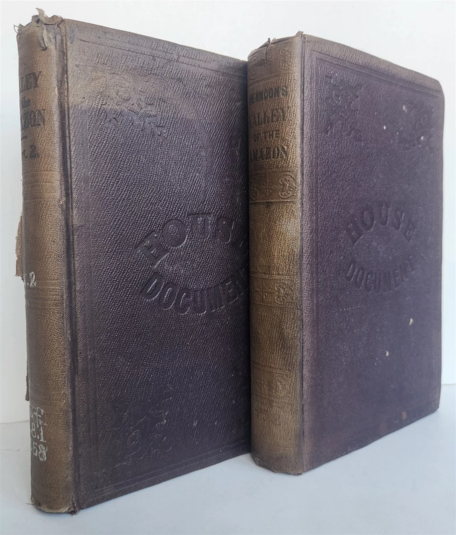 1854 Exploration of Amazon Valley by Lieut Herndon ANTIQUE 2 volumes ILLUSTRATED - 2