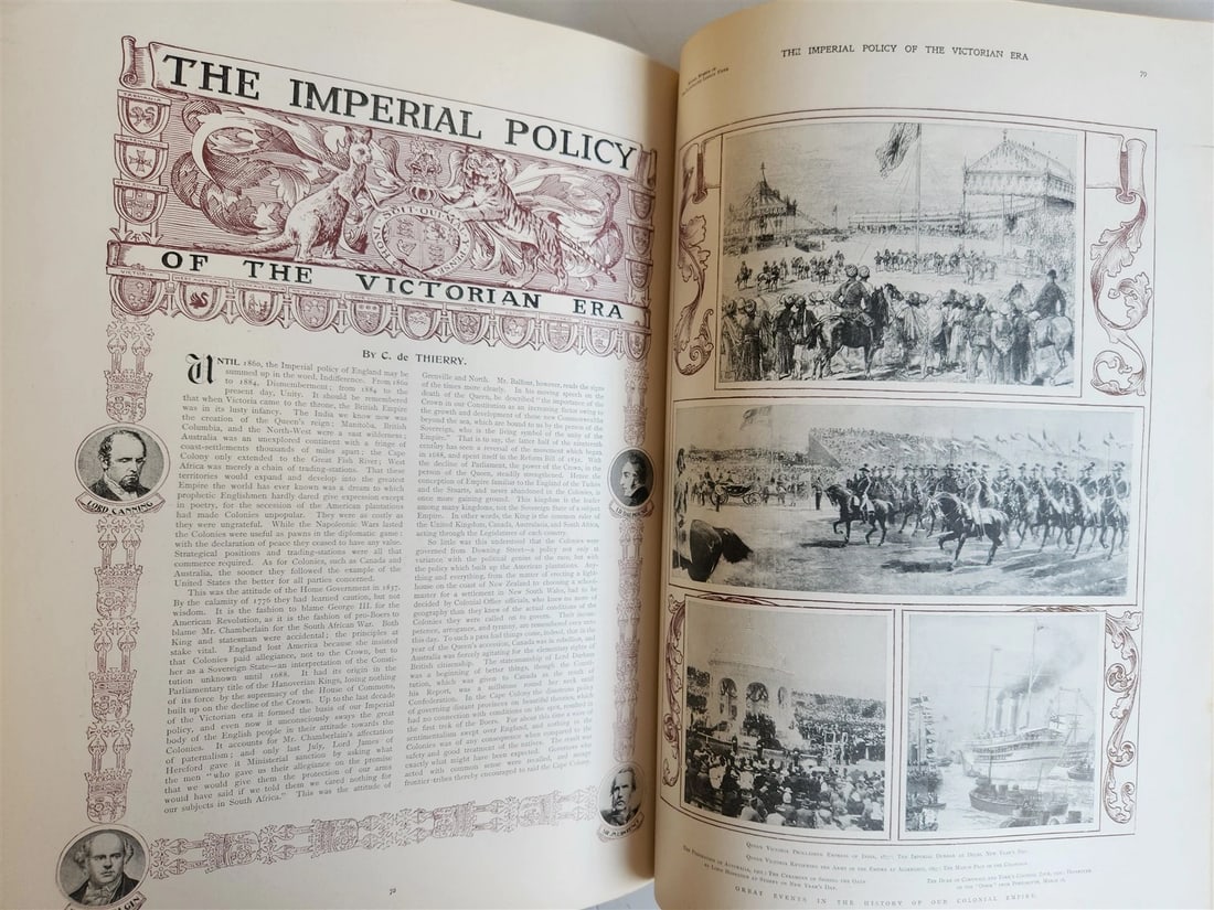 1901 Illustrated London News Record of Queen Victoria Reign antique WOOD BINDING - 17