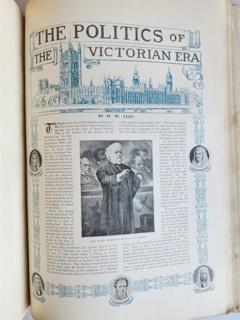 1901 Illustrated London News Record of Queen Victoria Reign antique WOOD BINDING - 19
