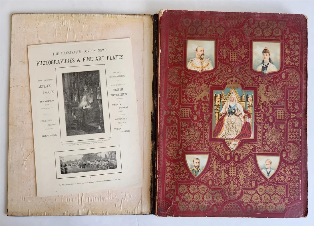 1901 Illustrated London News Record of Queen Victoria Reign antique WOOD BINDING - 3