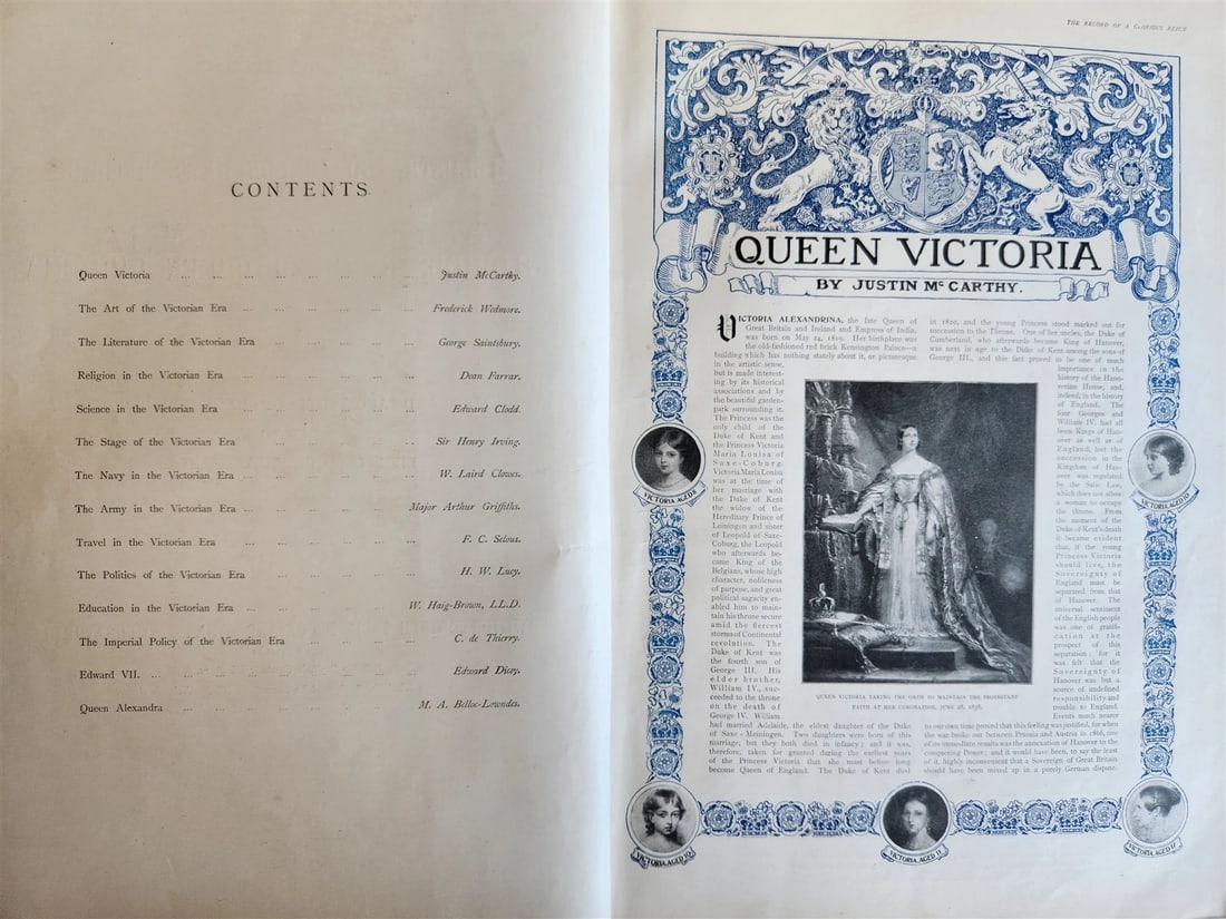 1901 Illustrated London News Record of Queen Victoria Reign antique WOOD BINDING - 5