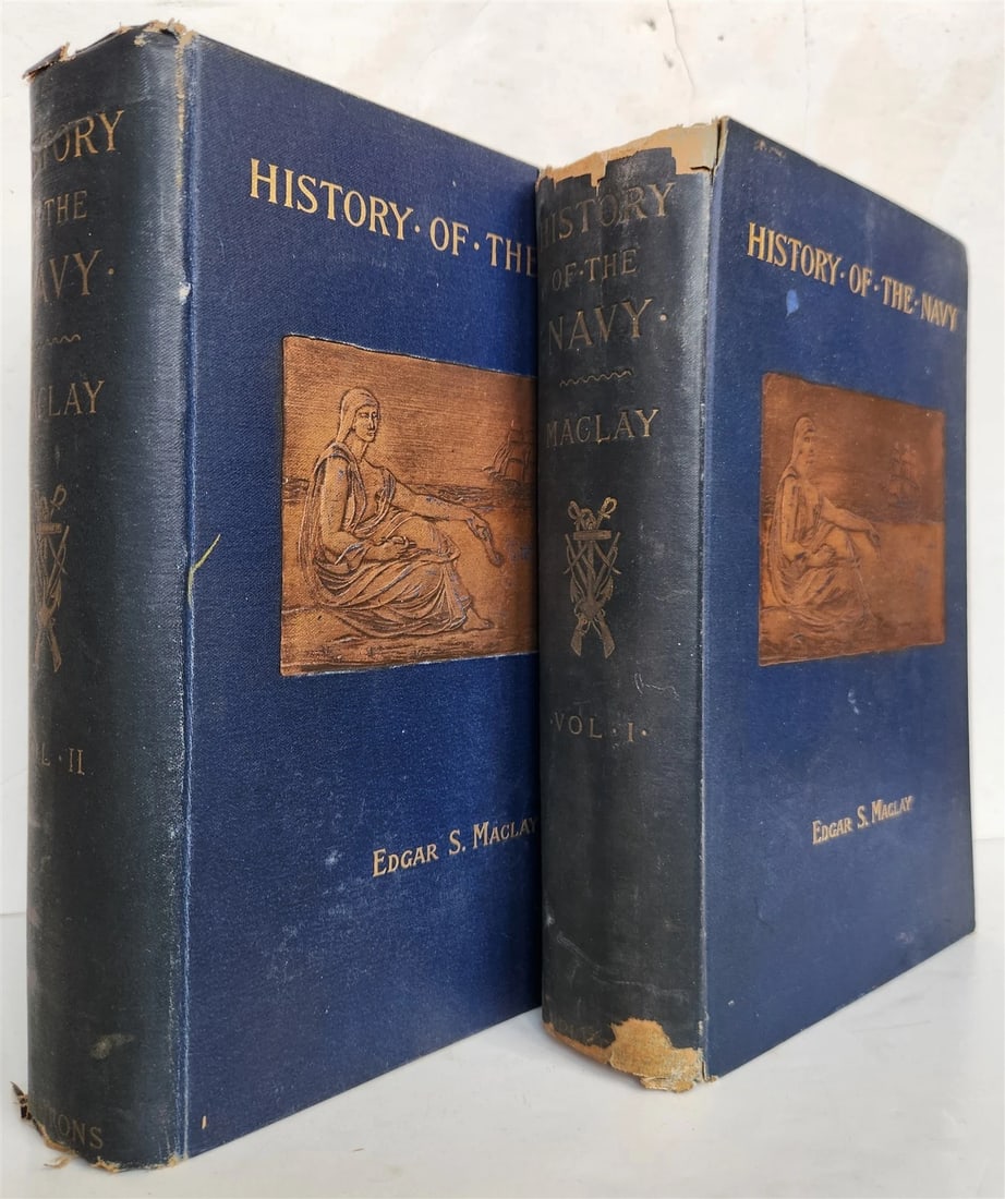 1894 HISTORY of UNITED STATES NAVY by EDGAR MACLAY ANTIQUE 2 vols ILLUSTRATED - 3