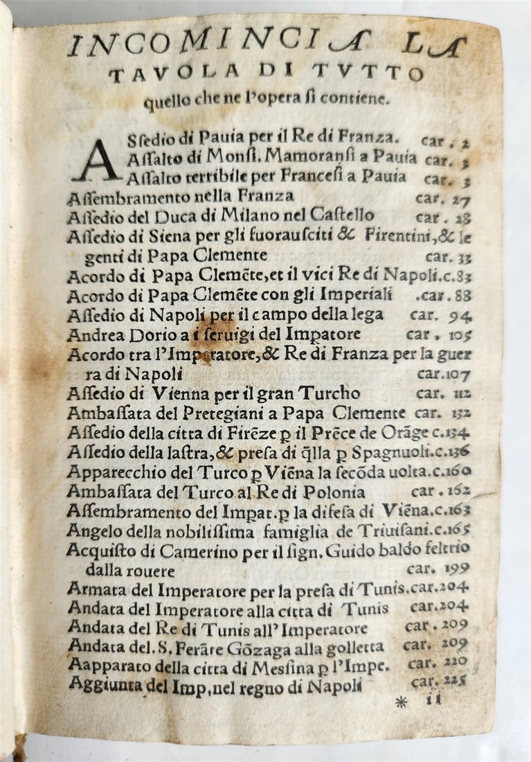 1545 History of events in Italy France Spain Germany & India ANTIQUE 16th cent. - 5
