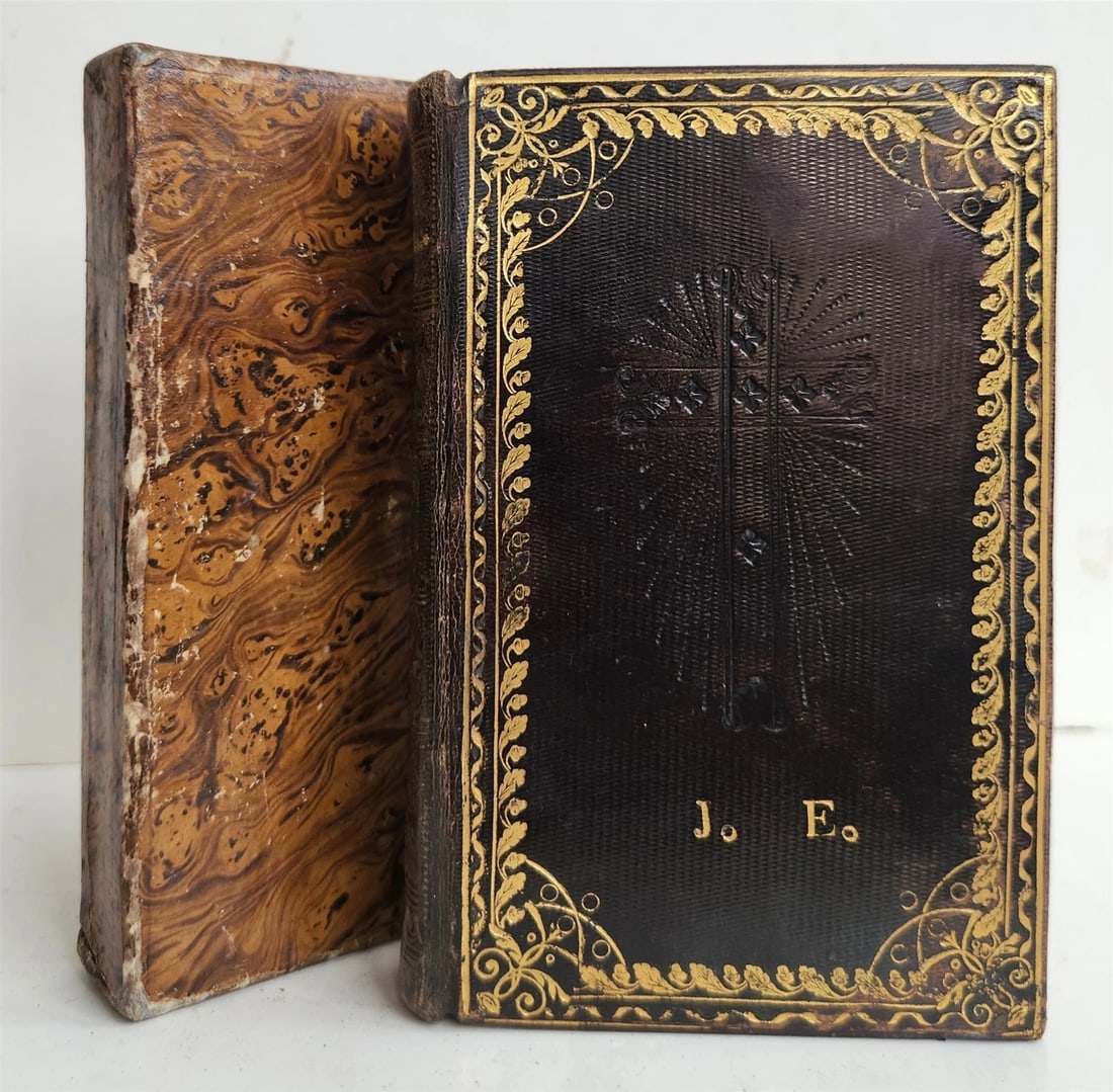 1800s CZECH PRAYER BOOK decorative binding w/ slipcase ANTIQUE - 2