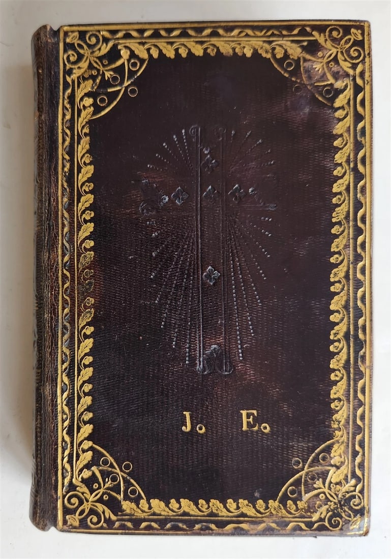 1800s CZECH PRAYER BOOK decorative binding w/ slipcase ANTIQUE - 4