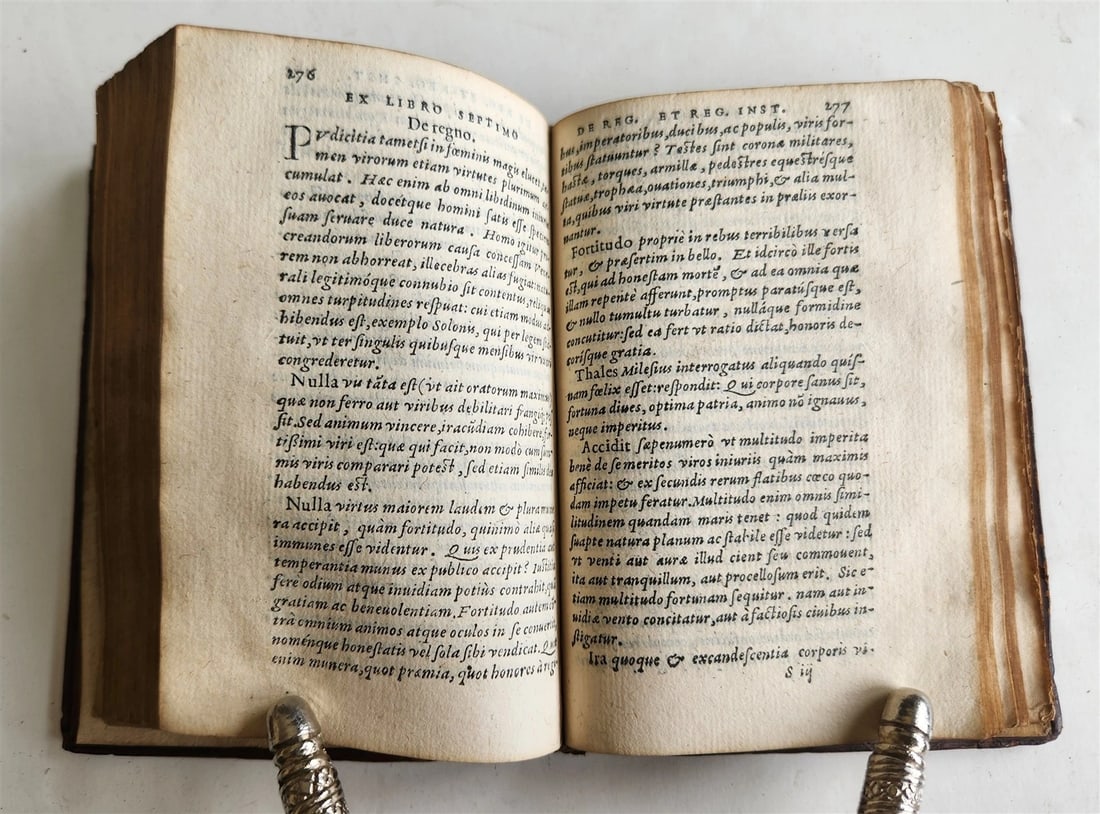 1559 POLITICAL TREATISE by Franciscus Patricius ANTIQUE original 16th c. binding - 8