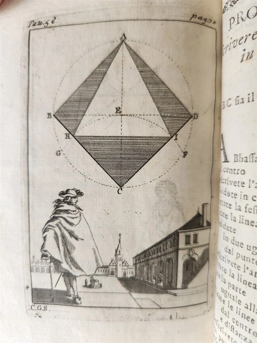 1761 GEOMETRY ILLUSTRATED Pratica di Geometria by Sebastien Leclerc ANTIQUE - 20