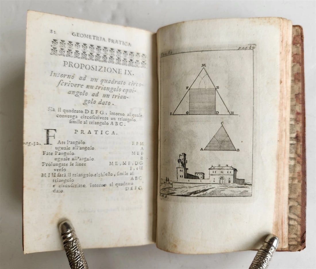 1761 GEOMETRY ILLUSTRATED Pratica di Geometria by Sebastien Leclerc ANTIQUE - 5