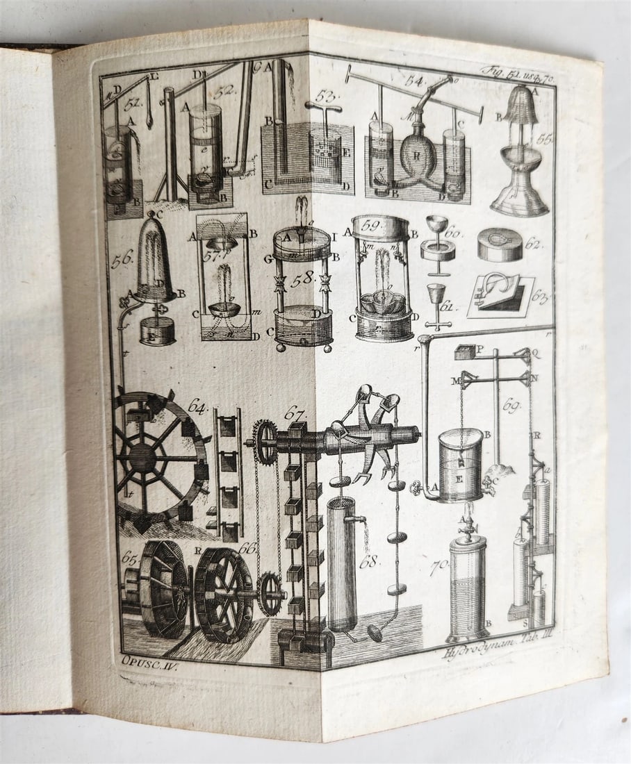 1756 MECHANICA HYDRODYNAMICA ILLUSTRATED Francisco Huberti ANTIQUE - 4