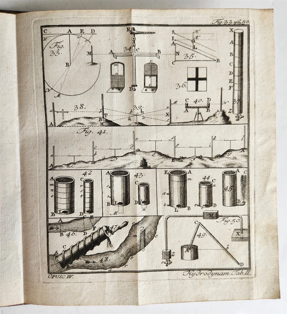 1756 MECHANICA HYDRODYNAMICA ILLUSTRATED Francisco Huberti ANTIQUE - 5