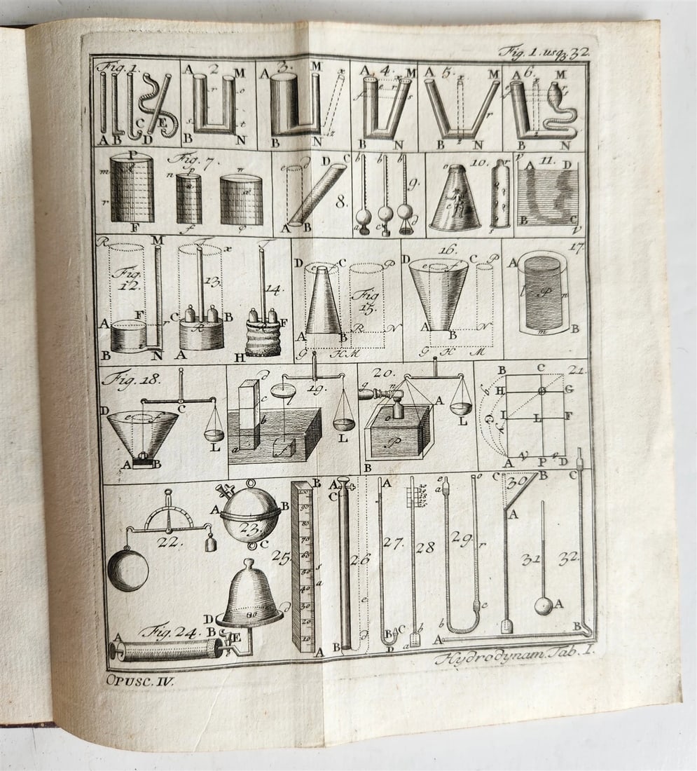 1756 MECHANICA HYDRODYNAMICA ILLUSTRATED Francisco Huberti ANTIQUE - 6