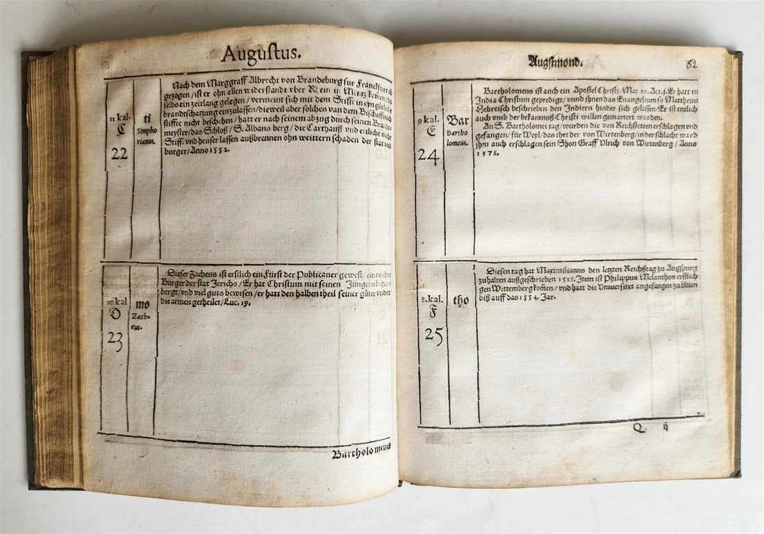 1554 HISTORICAL CALENDAR by CASPAR GOLDWURM Calendarium Historicum ANTIQUE - 9