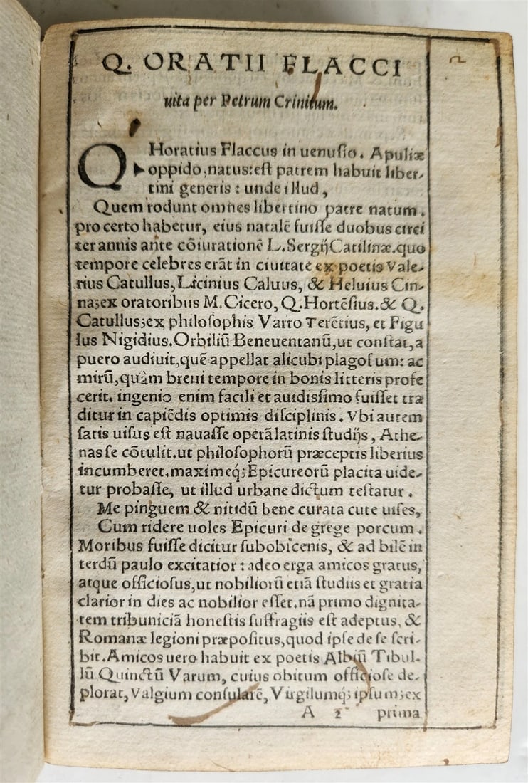 1575 POETRY by HORACE antique Gryphius Press 16th CENTURY rare - 4