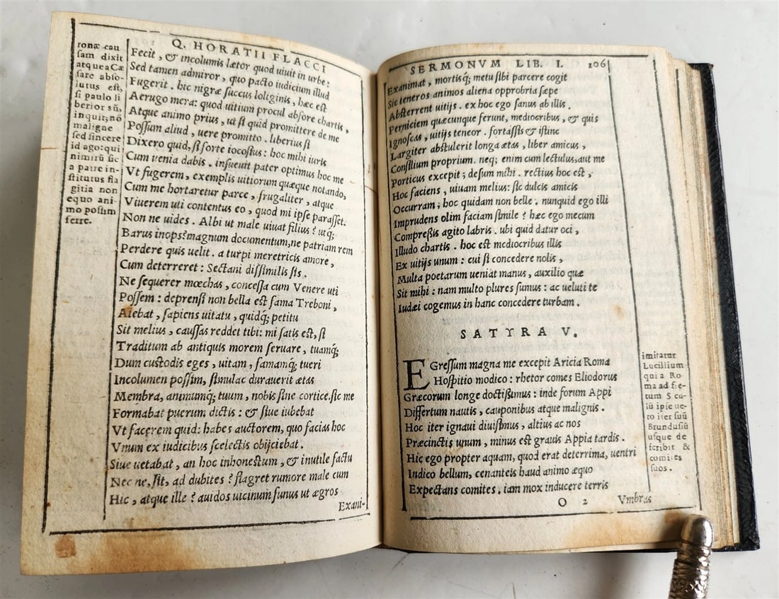 1575 POETRY by HORACE antique Gryphius Press 16th CENTURY rare - 8