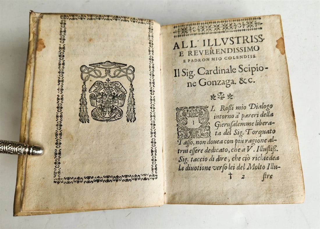 1589 Commentary on Torquato Tasso's Jerusalem Delivered ANTIQUE vellum bound - 2