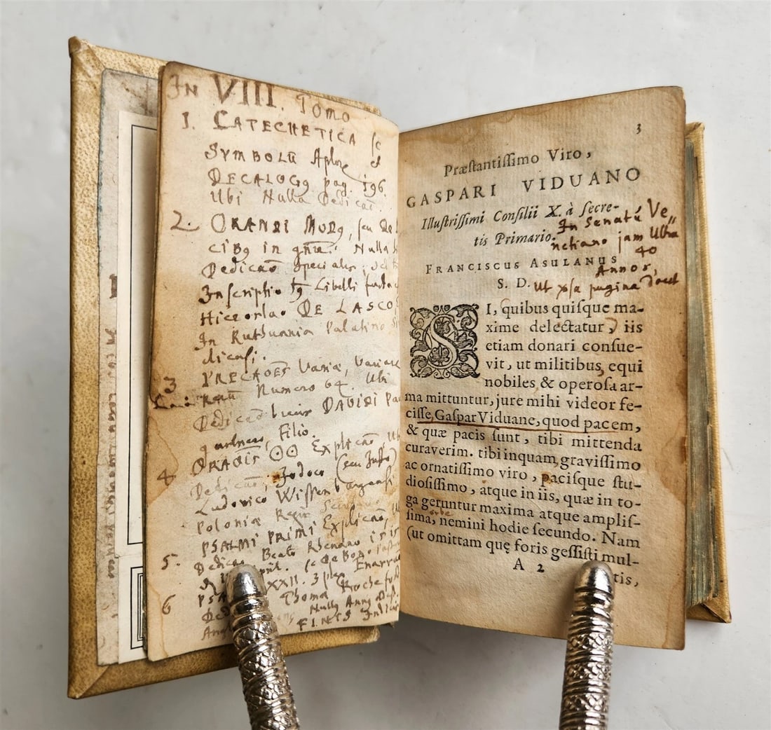 1641 WORKS by ERASMUS in LATIN pocket edition ANTIQUE vellum bound - 10
