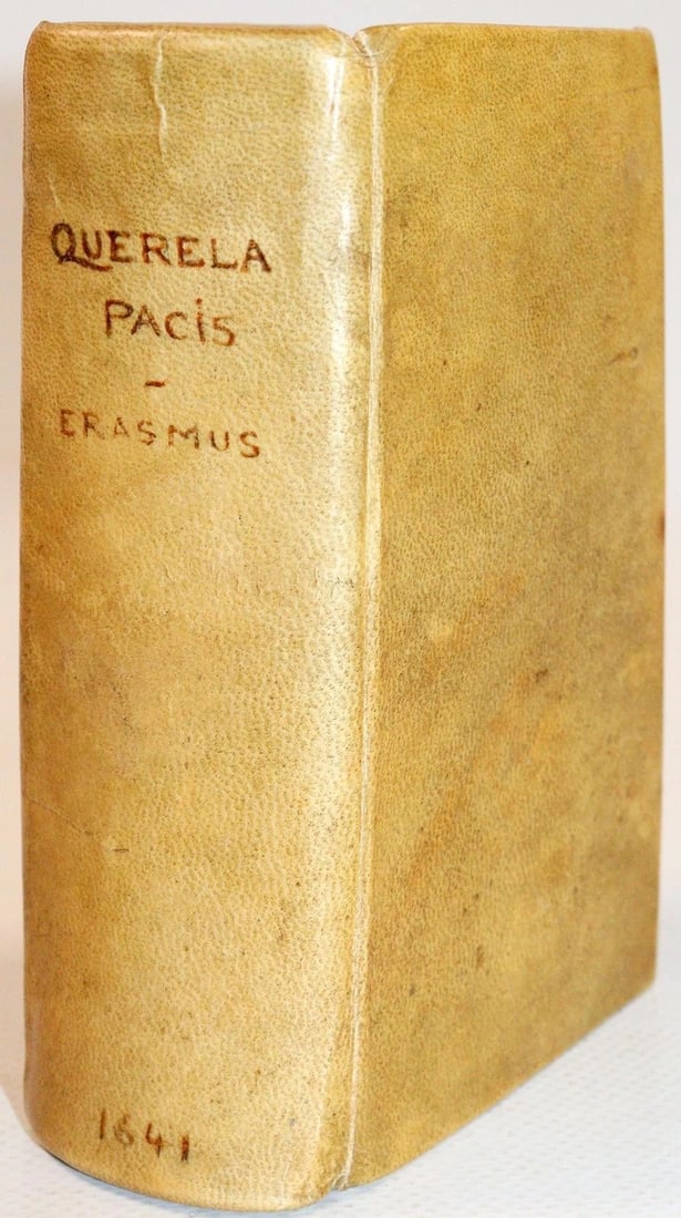 1641 WORKS by ERASMUS in LATIN pocket edition ANTIQUE vellum bound - 2
