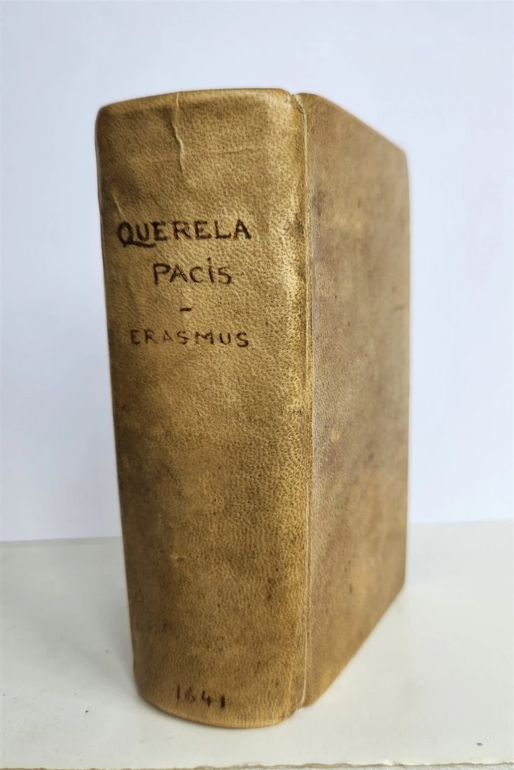 1641 WORKS by ERASMUS in LATIN pocket edition ANTIQUE vellum bound - 3