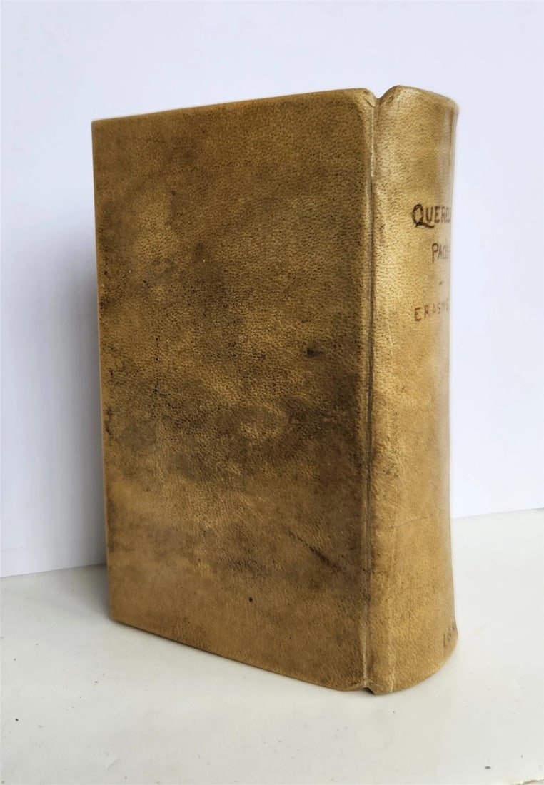 1641 WORKS by ERASMUS in LATIN pocket edition ANTIQUE vellum bound - 4