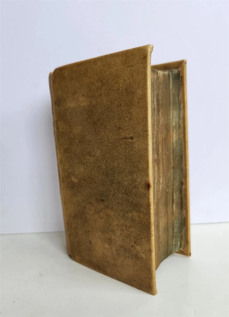 1641 WORKS by ERASMUS in LATIN pocket edition ANTIQUE vellum bound - 5
