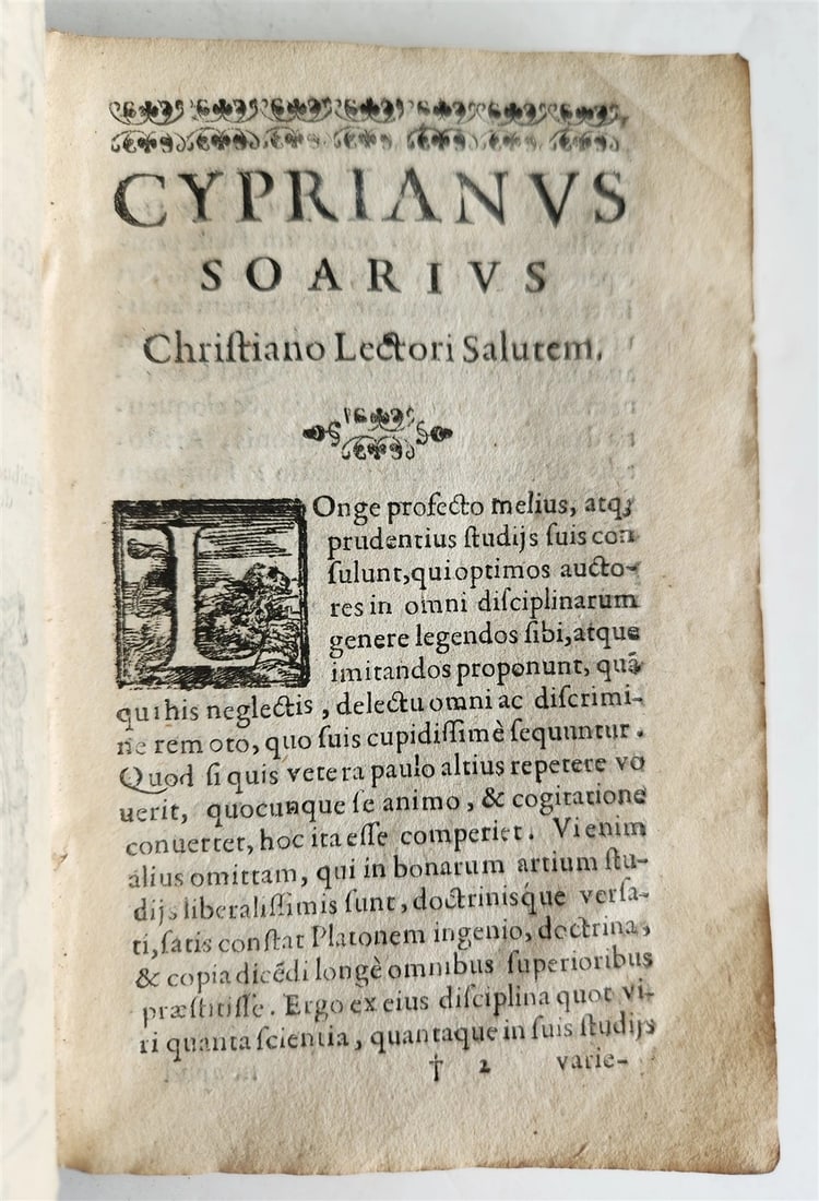 1611 first textbook for Jesuit rhetoric by Cipriano Soarez ANTIQUE vellum bound - 6