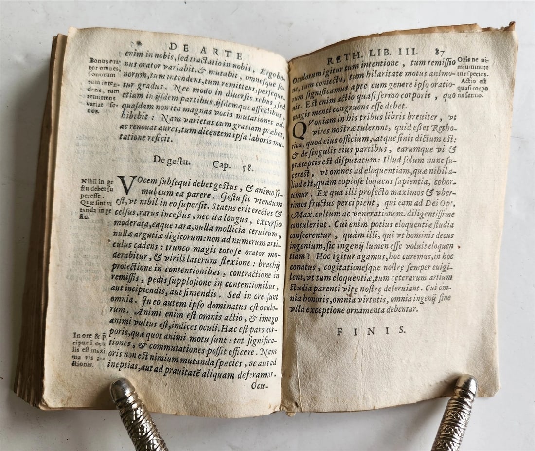 1611 first textbook for Jesuit rhetoric by Cipriano Soarez ANTIQUE vellum bound - 8
