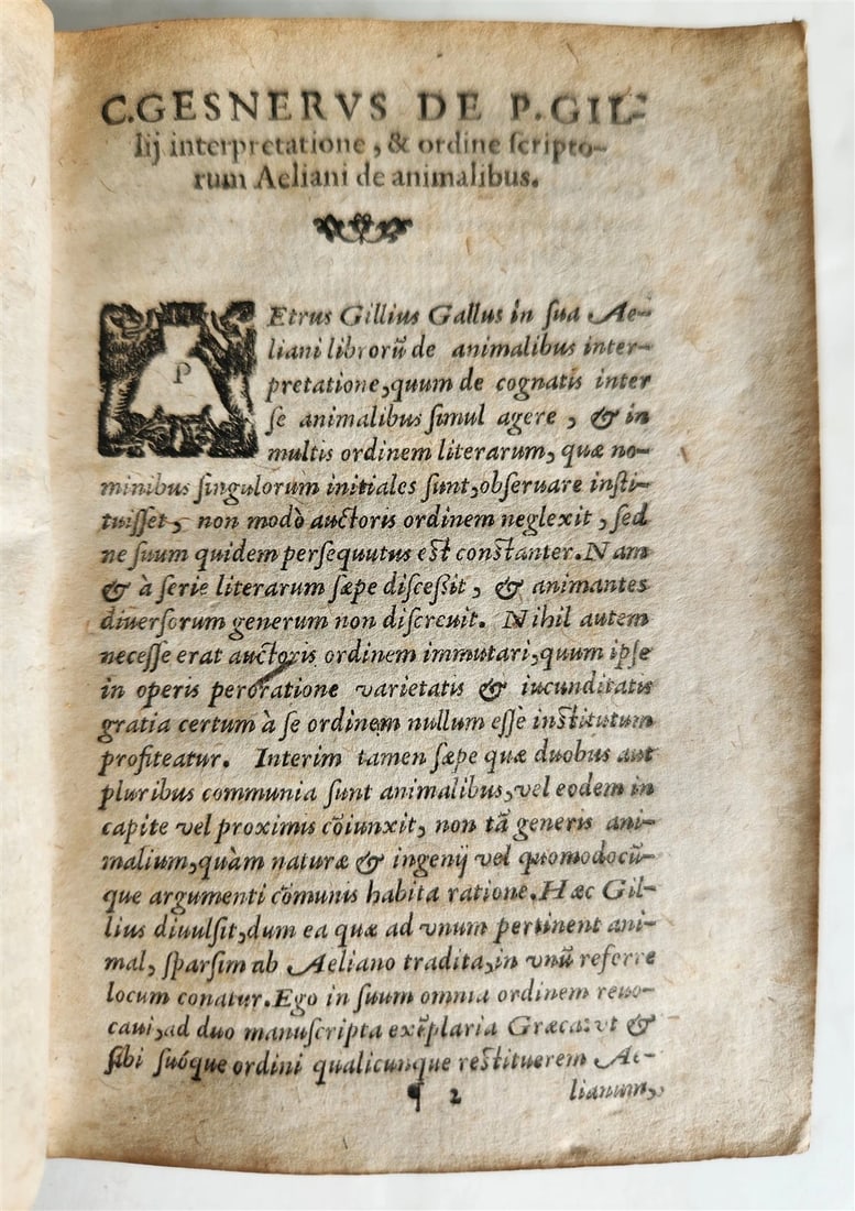 1616 CHARACTERISTICS of ANIMALS antique De Animalium natura by Claudius Aelianus - 6