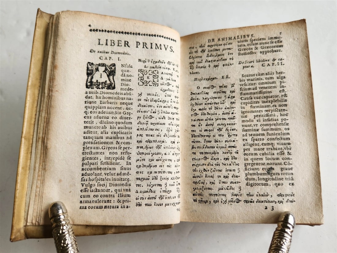 1616 CHARACTERISTICS of ANIMALS antique De Animalium natura by Claudius Aelianus - 7