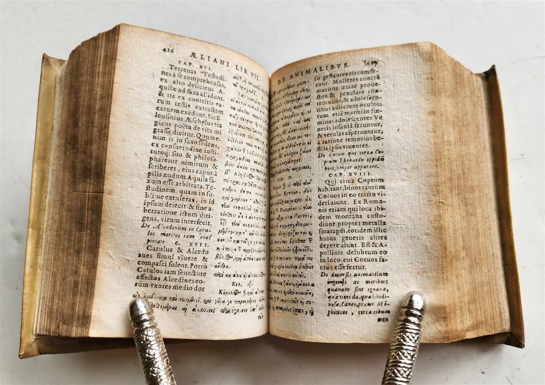 1616 CHARACTERISTICS of ANIMALS antique De Animalium natura by Claudius Aelianus - 8