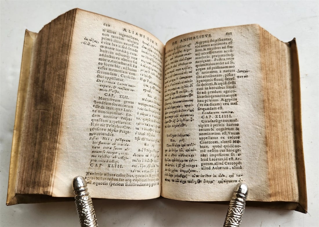 1616 CHARACTERISTICS of ANIMALS antique De Animalium natura by Claudius Aelianus - 9