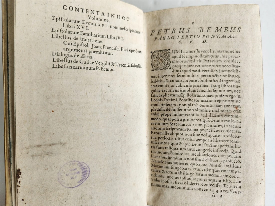1611 PIETRO BEMBO EPISTOLARUM antique vellum bound 17th CENTURY - 4