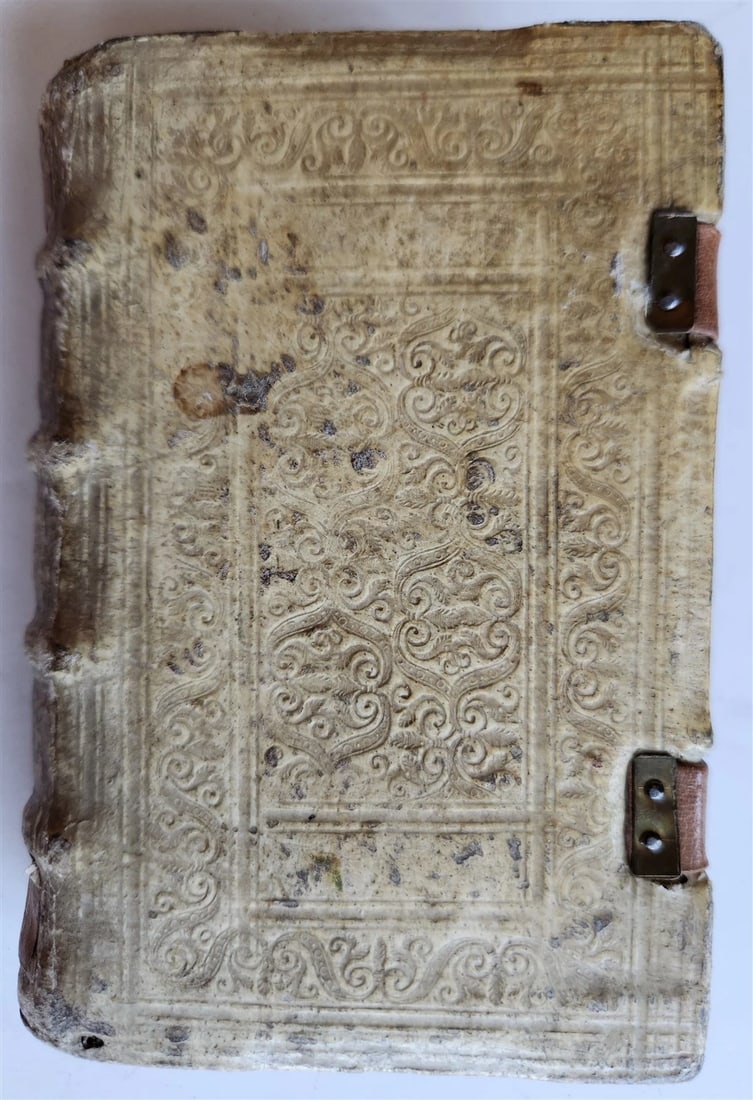 1592 POETRY by Marcus Hieronymus Vida antique BLIND-TOOLED PIGSKIN BINDING 16 C. - 10