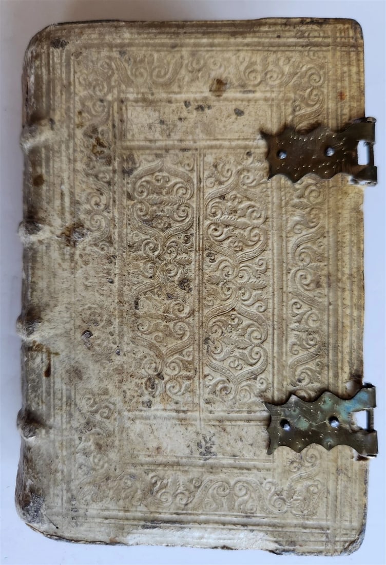 1592 POETRY by Marcus Hieronymus Vida antique BLIND-TOOLED PIGSKIN BINDING 16 C. - 5