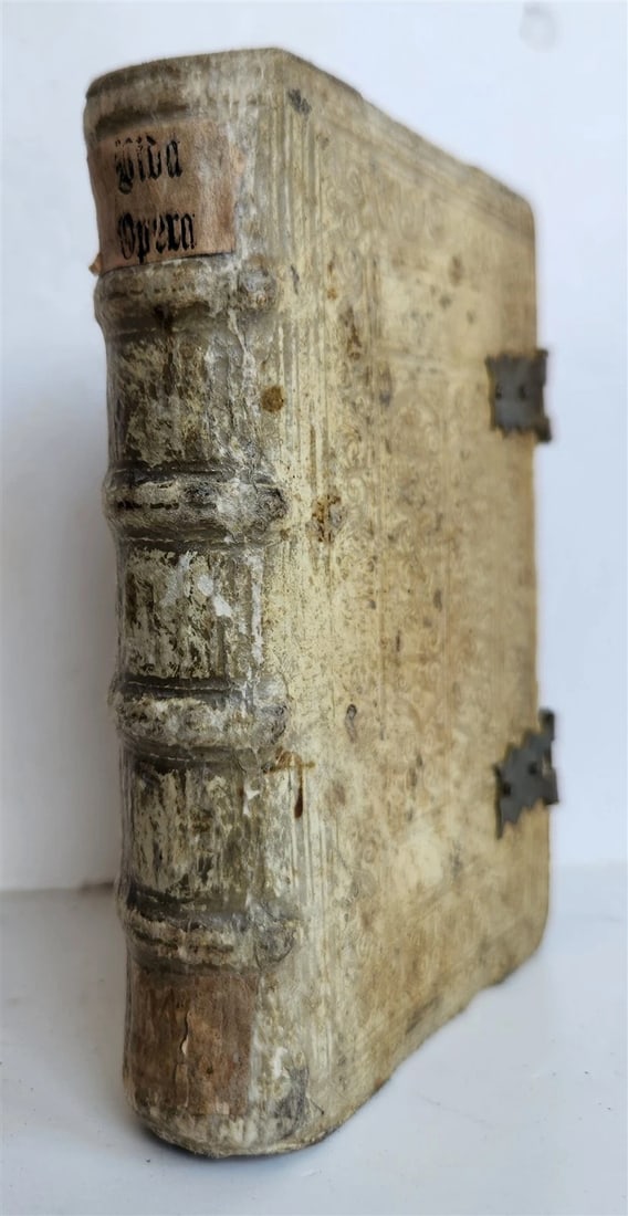 1592 POETRY by Marcus Hieronymus Vida antique BLIND-TOOLED PIGSKIN BINDING 16 C. - 9