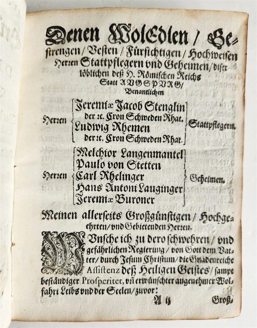 1633 AUGSBURG HISTORY antique VELLUM BINDING - 5