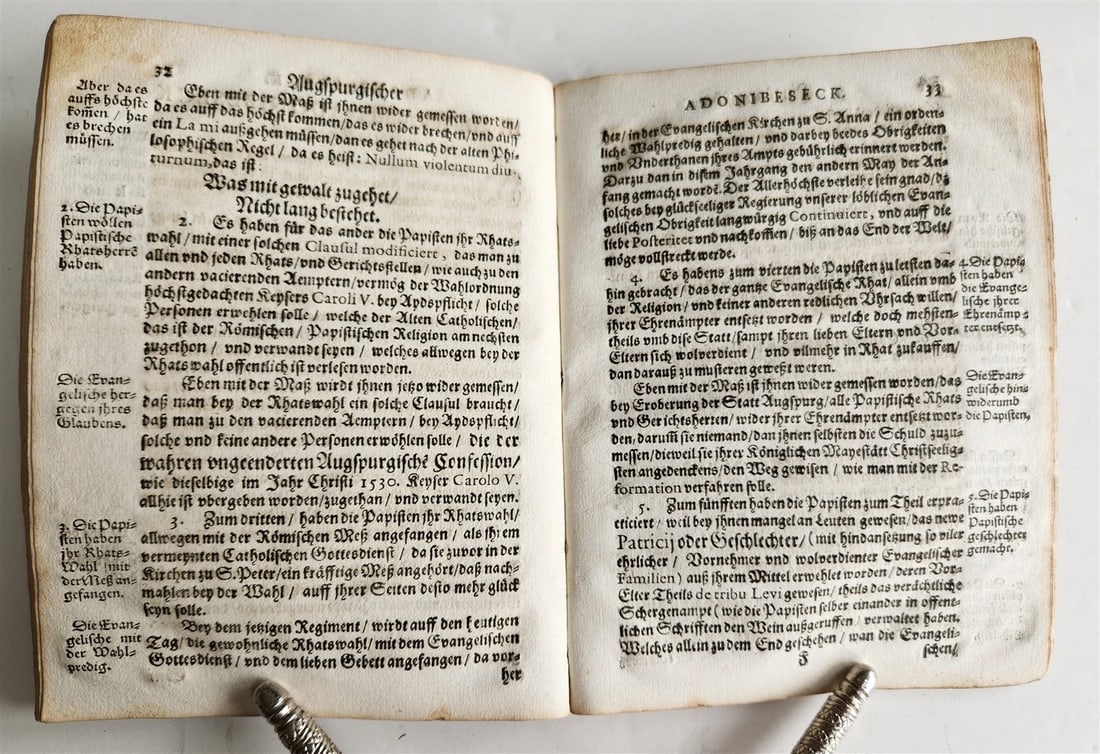 1633 AUGSBURG HISTORY antique VELLUM BINDING - 7