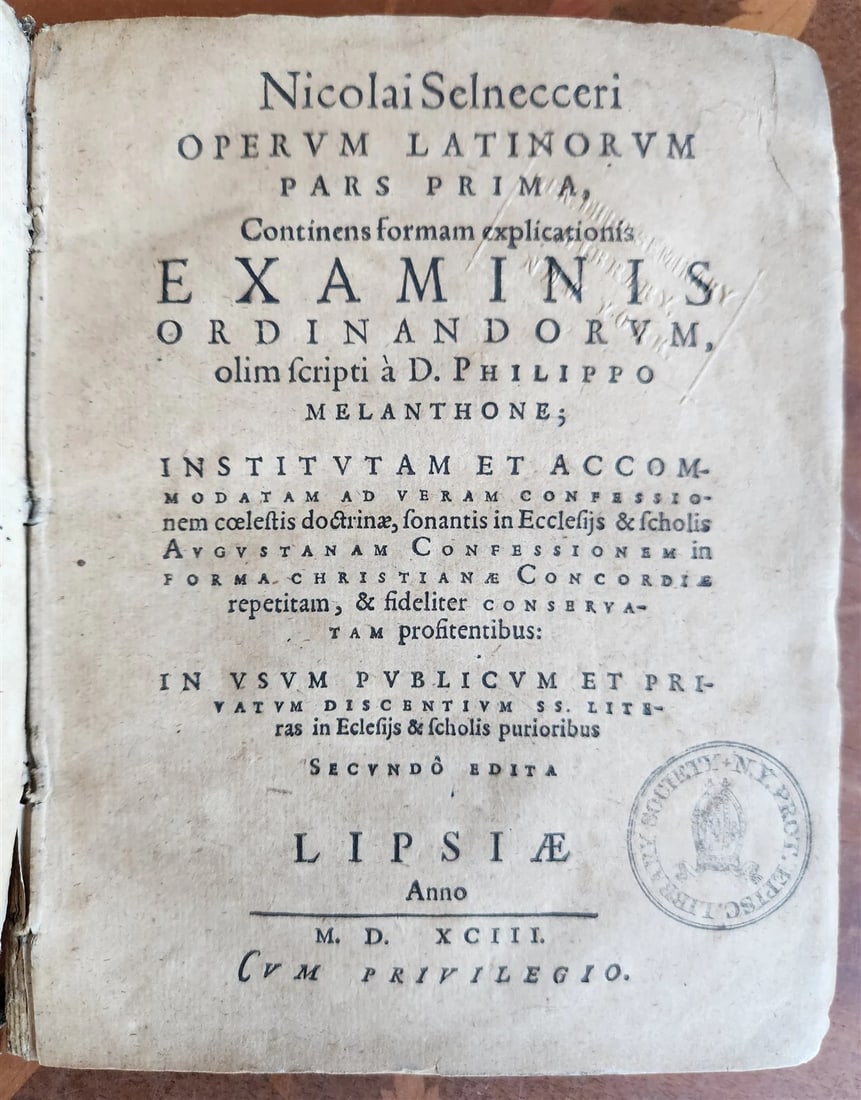 1593 THEOLOGY by Nikolaus Selnecker antique VELLUM BINDING 16th CENTURY - 11