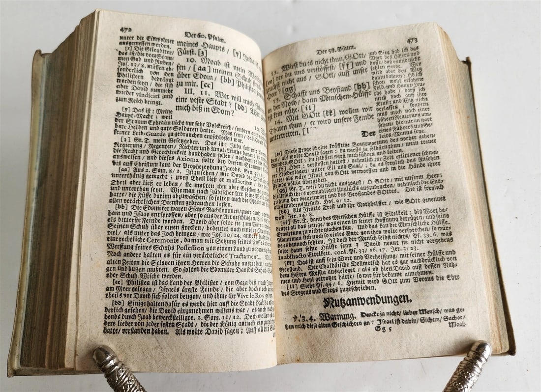 1719 PSALMS of DAVID in GERMAN antique vellum binding - 7