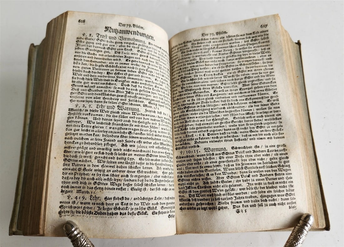 1719 PSALMS of DAVID in GERMAN antique vellum binding - 8