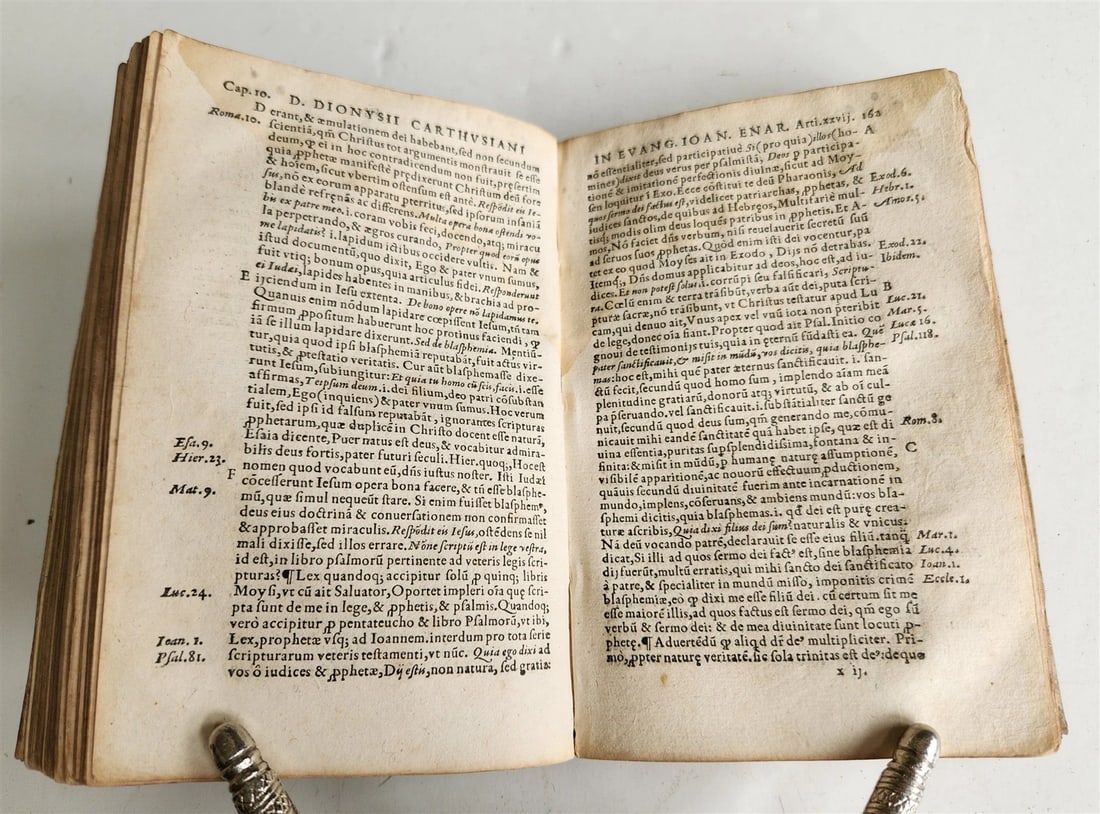 1554 Commentary on Gospel of John by Dionysius Carthusian antique vellum binding - 7