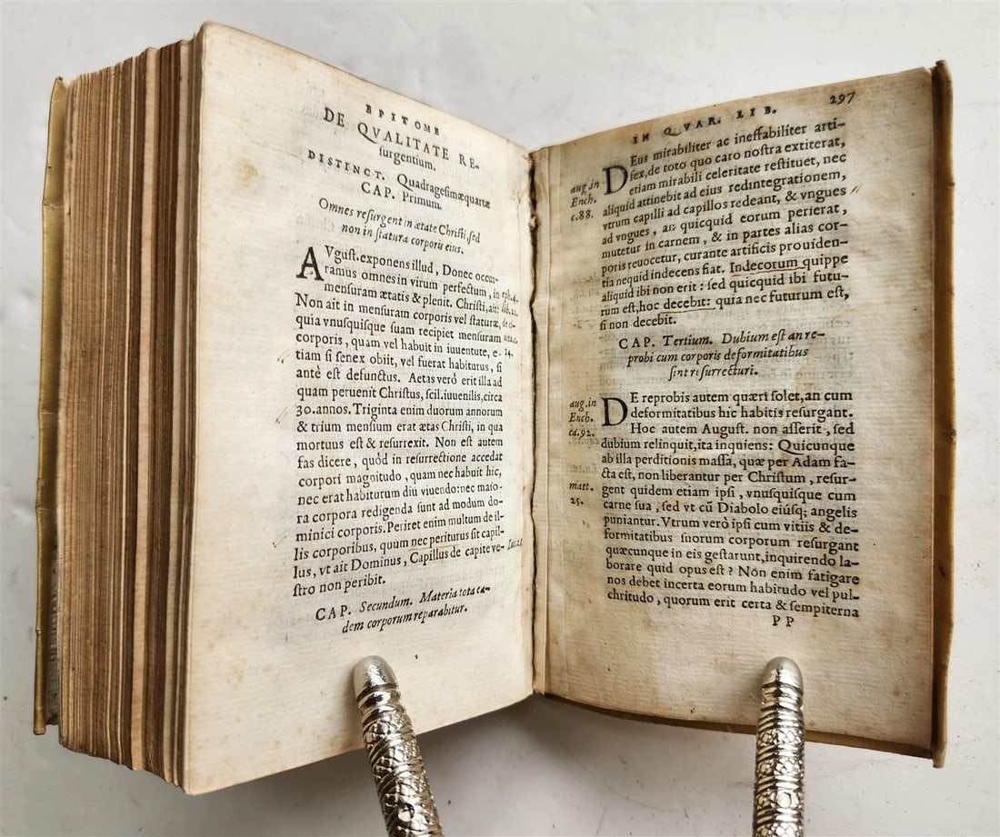 1551 COMMENTARIES to Peter Lombard's Sentences by Spinaeus antique vellum 16th C - 10
