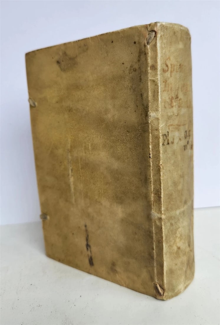 1551 COMMENTARIES to Peter Lombard's Sentences by Spinaeus antique vellum 16th C - 2